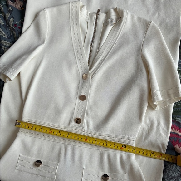 Ted Baker Cream Midi Dress with Button Detail - Picture 5 of 7